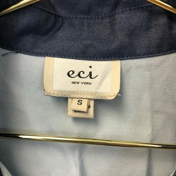 5/$20 Eci colorblock button down tie front top‎ - Picture 4 of 7